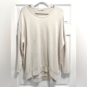 Wilfred Free Cream Long Sleeve Lightweight Pullover Top